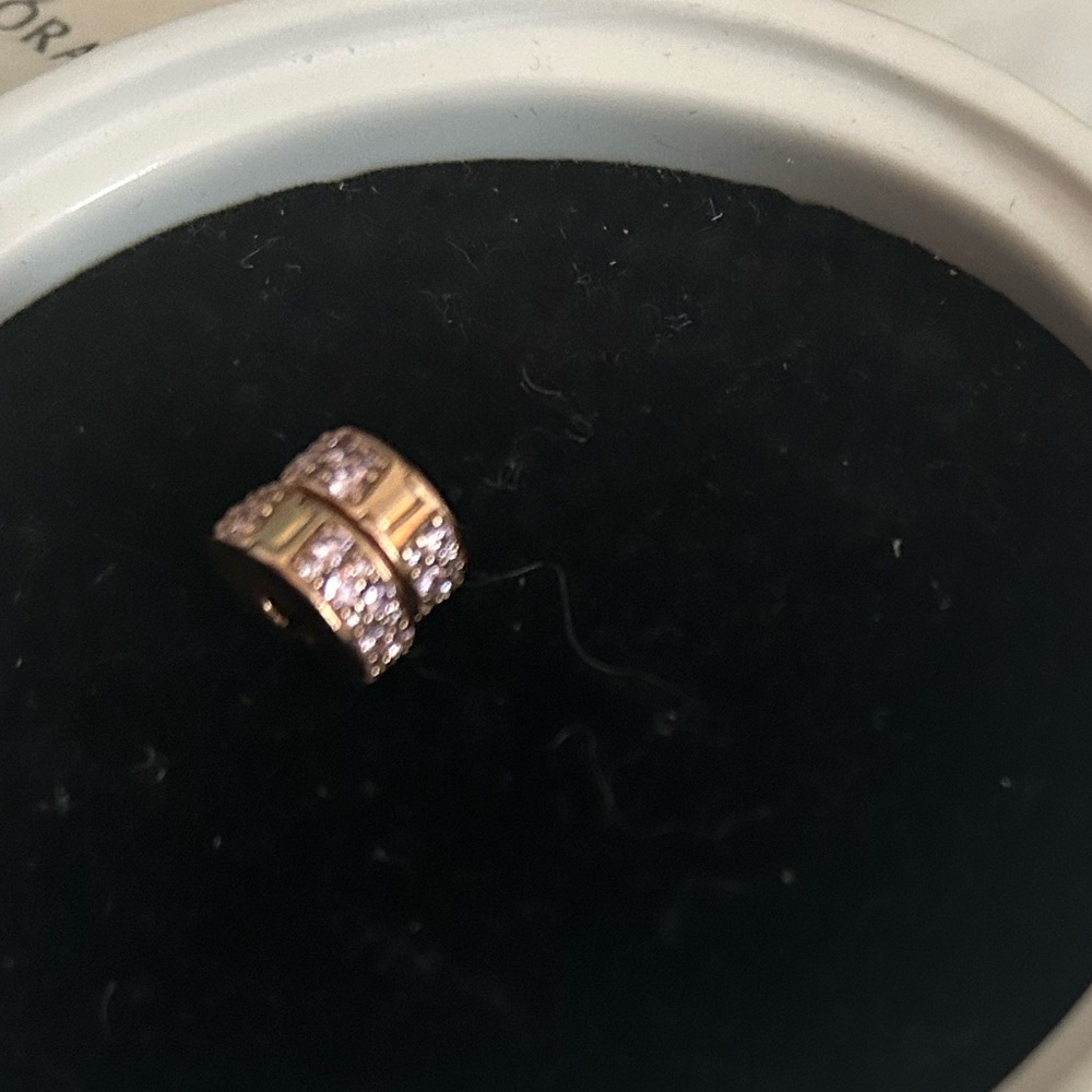 2x pink pavé clip charm from Pandora, 14k rose gold plated